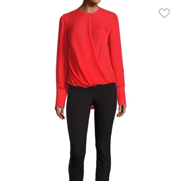 Rag & Bone Max Long sleeve Silk Blouse Fiery Red - Picture 1 of 8